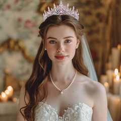 Pink Tiara for Women Crystal Queen Crowns Rhinestone Princess Silver