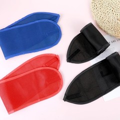 4pcs Mesh Hair Wraps – Adjustable Sleep & Spa Headbands for Women, Black Red Blu