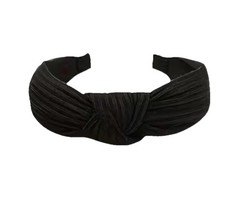 Black Top Knot Fabric Headband Bohemian Festival Hair Accessory