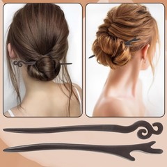 9PCS Wooden Hair Sticks for Women, Vintage Chinese 1 Count (Pack of 9), Brown