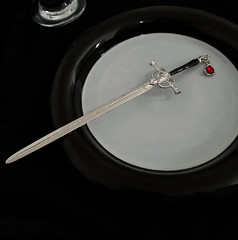 Vintage Sword Hairpin Chinese Style Hair Stick Ponytail Holder for Women