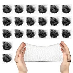 20 PCS Hair Nets, Invisible Elastic Edge Mesh Medium, Black