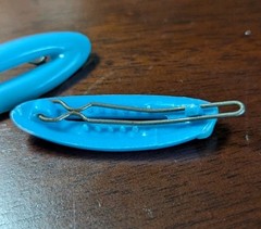 Hair Clip Barrette Light Blue Plastic Pair Set Metal Hairclip, 1PCS