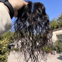 2.75″x4″ Thin Lace 100% Real Human Hair Wavy Hair Topper for Women Clip in 10″