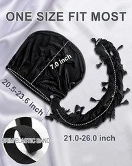 Halo Turban for Men Women Satin Lined Durag Head Wraps Skull Cap Pre-Tied Tassel