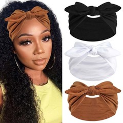 Bow Headbands for Women Wide Headbands Elastic Headwraps Knotted Hairband Rab…