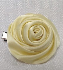 Set of Yellow Rose Flower Hair Clips Barrette Women’s Plastic Fabric