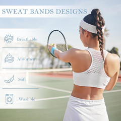 4 Pack Sports Headbands Men Women Sweat Bands Cotton Terry Running Gym Workout