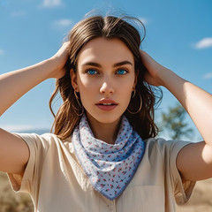 Large Cotton Bandana Headband, Head Wrap, Protective Coverage, Hair Neck Scarf f