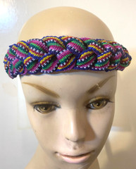 Braided strap headband Guatemalan cotton Colorful Tribal Elastic Women Child AF