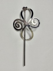 Silver Metal Swirl HEART Hair Stick Women’s Geometric Hair Accessory