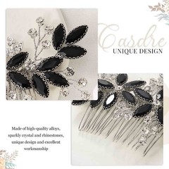 Crystal Bride Wedding Hair Comb Silver Leaf Bridal Hair Accessories Rhineston…