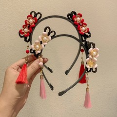 Braided Wig Tassel Hair Hoop Floral Hanfu Style Hair Clips Hair Accessories