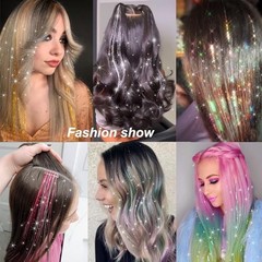 Hair Tinsel Pack of 12 Pcs Clip in Hair Tinsel 1 Count (Pack of 12) Silver