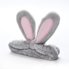 5Pcs Set Plush Bunny Ear Headband Cute Makeup Wash Face Spa Hairband Women&girls