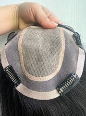 5″X5″ MONO with Silk Top Cap, Virgin Human Fine Hair Topper For Women 10″~30“