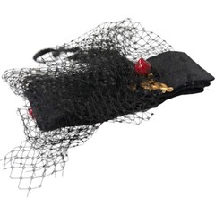 DOLCE & GABBANA Diadem Black Strawberry Sicily Crystal Mesh Net Headband 2200usd