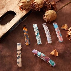 6 Pieces Tortoise Shell Hair Barrettes Medium French Snap Barrettes Automatic…