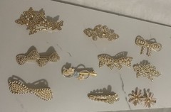 Set of 10 Rhinestone Faux Pearl Hair Pins-bow-butterfly-flower Design NEW