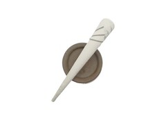 White with Hint of Gray Lines Silk Kimono Long Hair Clip 130mm (5 1/8 inch)
