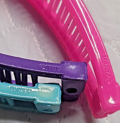 Banana Clips Hair Pink Purple Teal 80s Cincher Ponytail Taiwan Vintage Comb