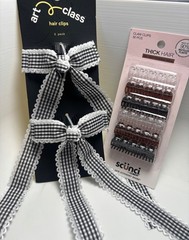 Kids Hair Clips and Claw Clip Bundle New Black,White bow, Clear, Brown and Black