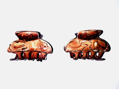 Vintage French Made Classic Jaw Claw Clip 2.75 Inches Lot Of 2