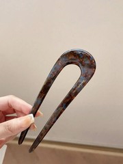 1pc Vintage U-Shaped Hairpin Elegant Acetate Hair Stick Women