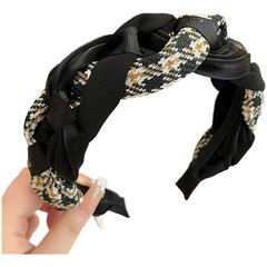Black Brown Green Soft Braided Headband for Women Vintage Cloth Hair Hoop Style