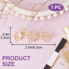 Mxxipp Gold Star Hair Pin for Women, Classical 1 Count (Pack of 1),