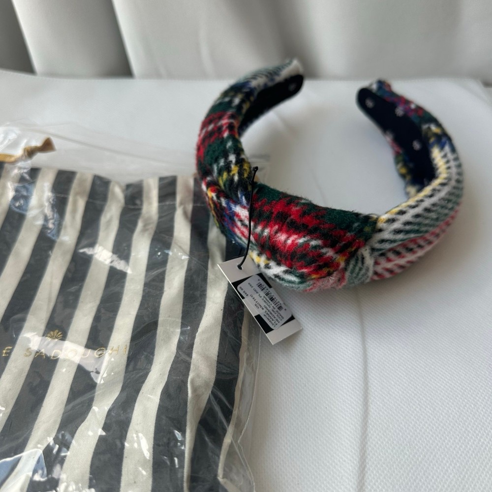 NWT! Lele Sadoughi Tartan Plaid Flannel Knotted Headband