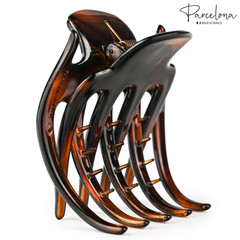 Parcelona French Octopus Hair Claw 3.25″ Tortoise Shell Cellulose Acetate Jaw