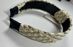 Express Raffia Twist Knot Headband One Size Gold & Natural Multi-Color Woven NWT