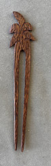7″ 2-Prong Koa Wood Hair Pin w/ Tree Made in Hawaii