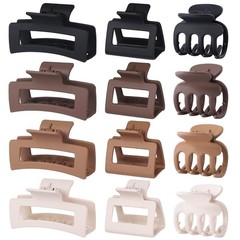 SMKSL 12 Pcs Hair Clips for Women 3 Styles Small 1 Count (Pack of 12), Brown