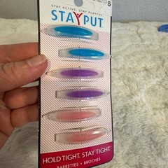 Goody StayPut Hair Barrettes 6 Count Blue Purple Pink Gel Core 2007 running