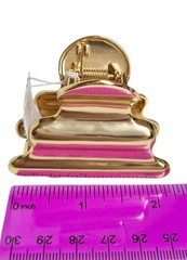 J.Crew Ridged Metallic Hair Claw Shiny Matte Gold One Size CK116 New with Tags