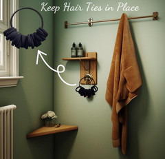 120PCS Soft Hair Ties, Black Cotton Seamless Hair Tie with Free Organizer Ring,