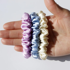 100% Pure Mulberry Silk Scrunchies Hair Ties Rubber Bands for Women Girls Small