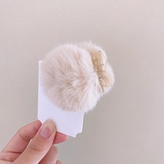 Solid Color Elegant Soft Warm Fuzzy Barrette Hairball Hair Clip Hair Accessories