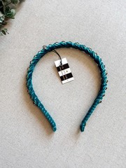 Lele Sadoughi Peacock Velvet Rhinestone Strand Headband NWT
