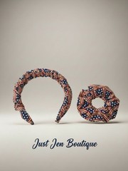 Patriotic Red, White & Blue Scrunchie Headband Set – Women Accessories