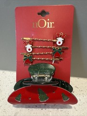 Christmas Hair Clip And Bobby Pins Set Rudolph Bells Noir