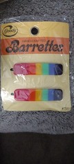 1975 Goody 2.5″ Rainbow Barrettes w/Wire Clasp Sealed New NOS Taiwan