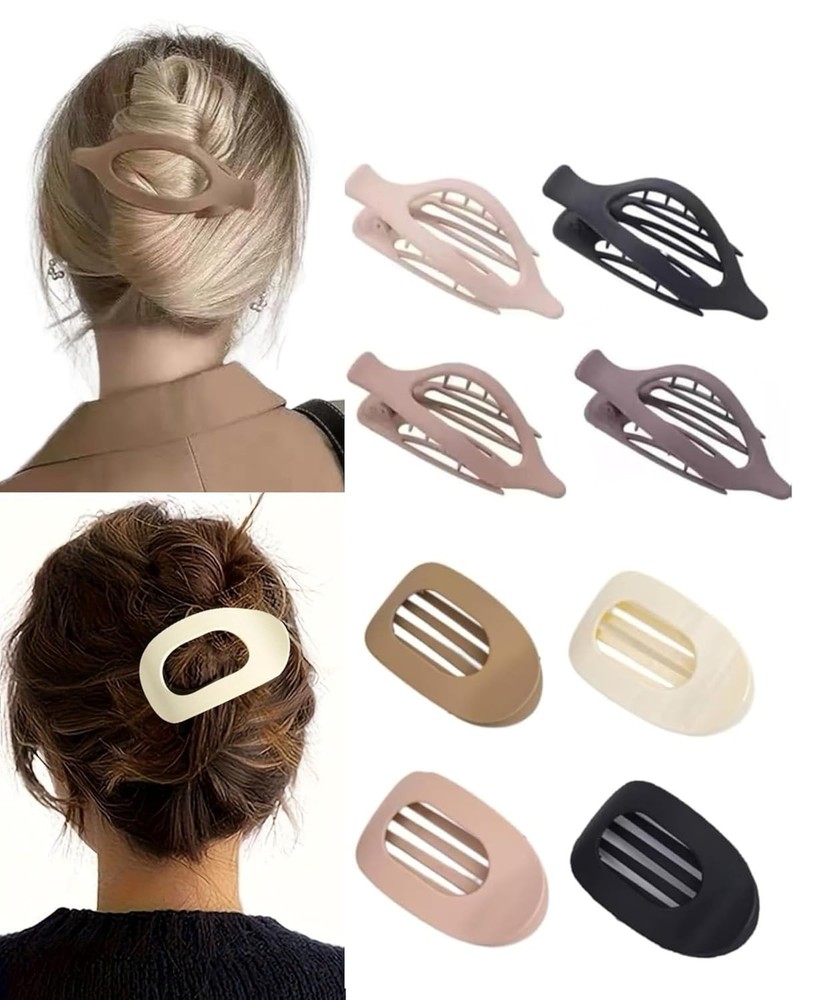 8 Pack Flat Hair Clips for Women – Duckbill Claw Clips with Strong Hold, Matte N
