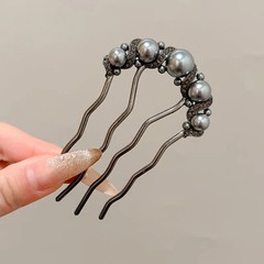 Metal U-Shaped Hair Sticks Combs Pearl Tassel Hair Fork Hair Clip Hairpins Women