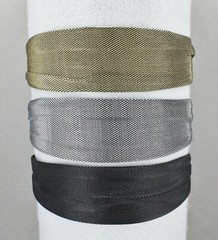 Black headband 1 5/8″ wide shiny satin fabric covered hair band no teeth