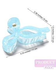 4 PCS Acrylic Bow Hair Clips 1 Count (Pack of 4), Blue + Light Yellow + White