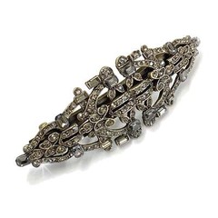 Art Deco Vintage Crystal Long Barrette B177