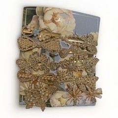 Set of 10 Rhinestone Faux Pearl Hair Pins-bow-butterfly-flower Design NEW